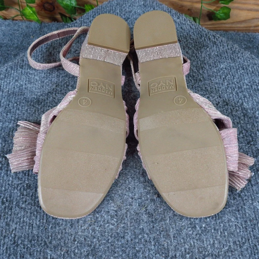 Madden NYC Girls Bow Ankle Strap Dress Sandals Size 4 Special Occasion Pink